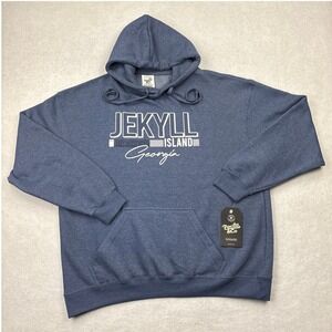 Pacific & Co Jekyll Island Georgia Hoodie Mens XL NWT Heather Navy Blue Fleece